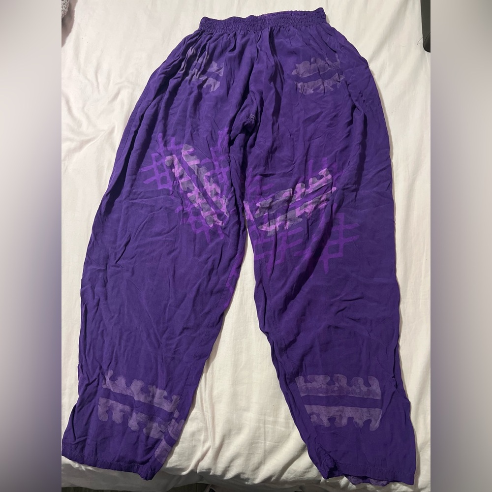 Purple Boho Hippie Pattern Pants